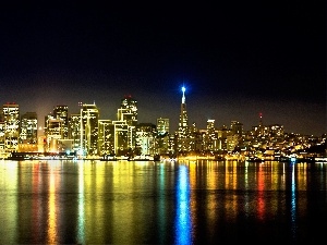 New York, Night, panorama