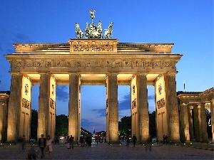 Night, The Brandenburg Gate, Berlin, Germany