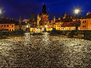 Night, Town, Prague, Czech Republic