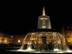 Night, fountain