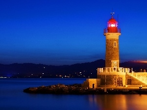 maritime, Night, Lighthouse