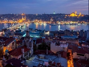 panorama, Night, Istanbul