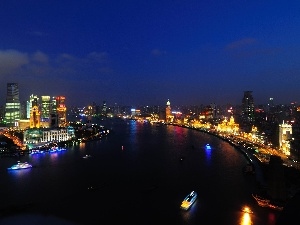 River, Night, Szanghaj
