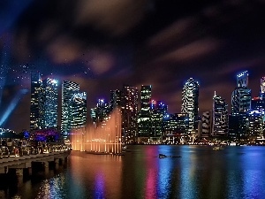 Town, night, Singapur