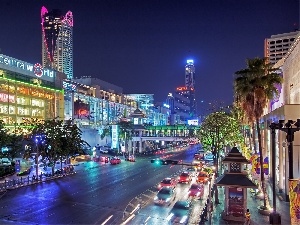 Night, Thailand, Town, Bangkok