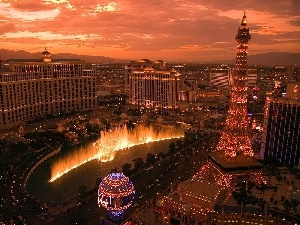 night, Las Vegas, panorama
