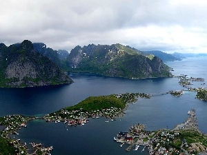 Norway, fjord, Mountains, sea