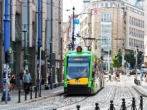 number, tram, centre, five, Poznan