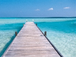 blue, Ocean, pier