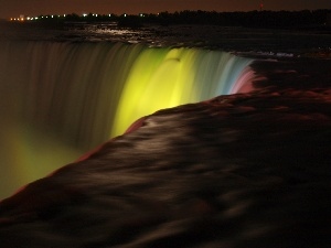 Ontario, Night, waterfall, Canada, Niagara Falls