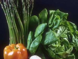 Orange, asparagus, Leaf, pepper, salads