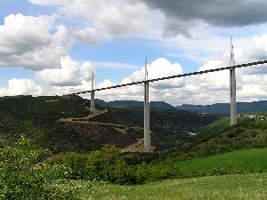 overpass, rivers, Tarn, France, Millau, Valley