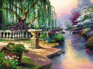 Garden, painting, Beatyfull