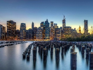 water, Pale, skyscrapers