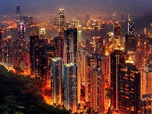 panorama, town, Hong Kong