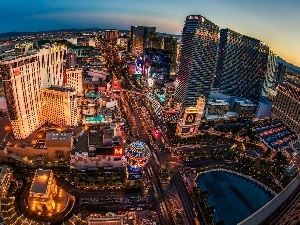 Nevada, panorama, clouds, Las Vegas, town, casino, skyscrapers