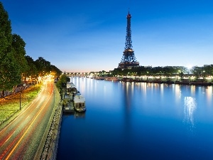 panorama, tower, Eiffla, France, town, Paris