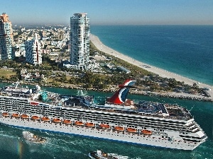 panorama, Carnival, Ship, town, passenger