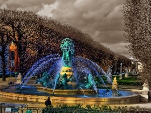 Paris, Luxembourg Gardens, fountain, de observatoire