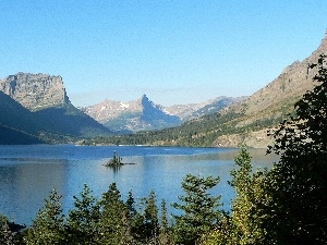 Montana, Park, Mountains, Glacier, Saint, bier, lake, national