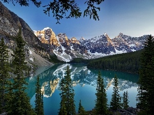 National Park Banf, forest, lake, Canada, Mountains