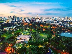 Park, Town, Thailand, Bangkok