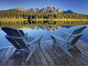 Patricia Lake, Mountains, lake, Alberta, seats