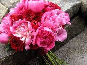 pink, peony, bouquet