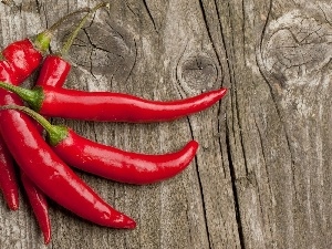 pepper, Hot, Wooden, board