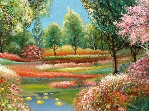 landscape, picture, Spring