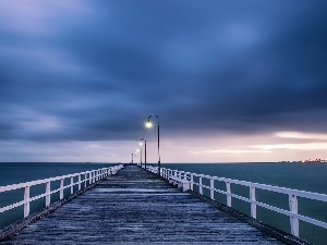 sea, pier, Sky