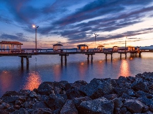 Stones, pier, sea