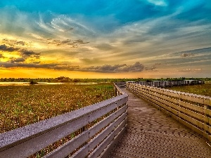 sun, pier, west