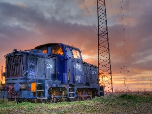 locomotive, pile, Old