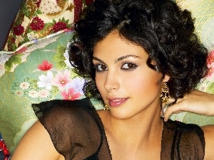 Pillow, face, happy, Morena Baccarin