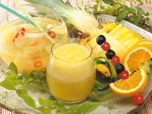 pineapple, juice, salad, fruit