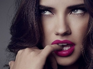 Pink, lips, Adriana Lima
