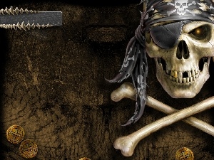 Pirate, bones, skull, Band