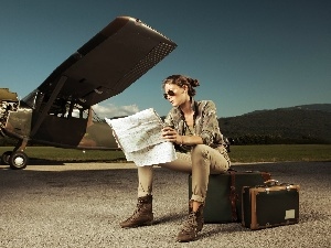 airport, plane, model