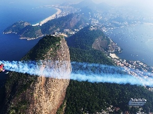 plane, town, Ports, coast, Brazil, rocks