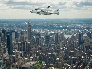 Planes, New York, panorama, town