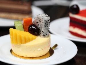 Fruits, plate, dessert