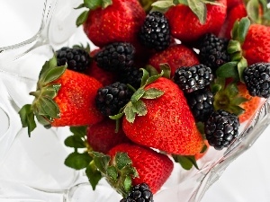 blackberries, plateau, strawberries