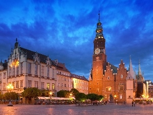 Poland, Wroclaw, Houses, town hall