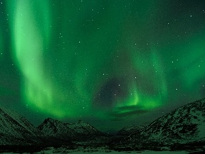 dawn, Polaris, Mountains