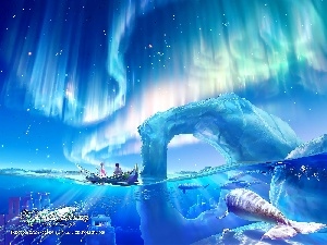 Polaris, Ice, dawn, Kagaya, Narwhal, mountains