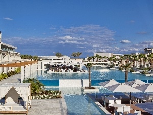 Pool, Palms, Hotel hall