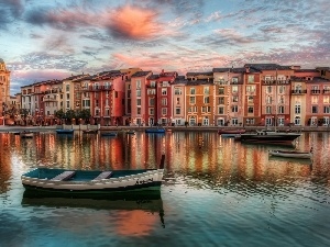 Boats, apartment house, Town, port, Portofino