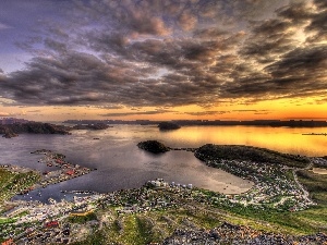 clouds, port, Coast