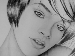 portrait, Drawing, Rihanna, Draft